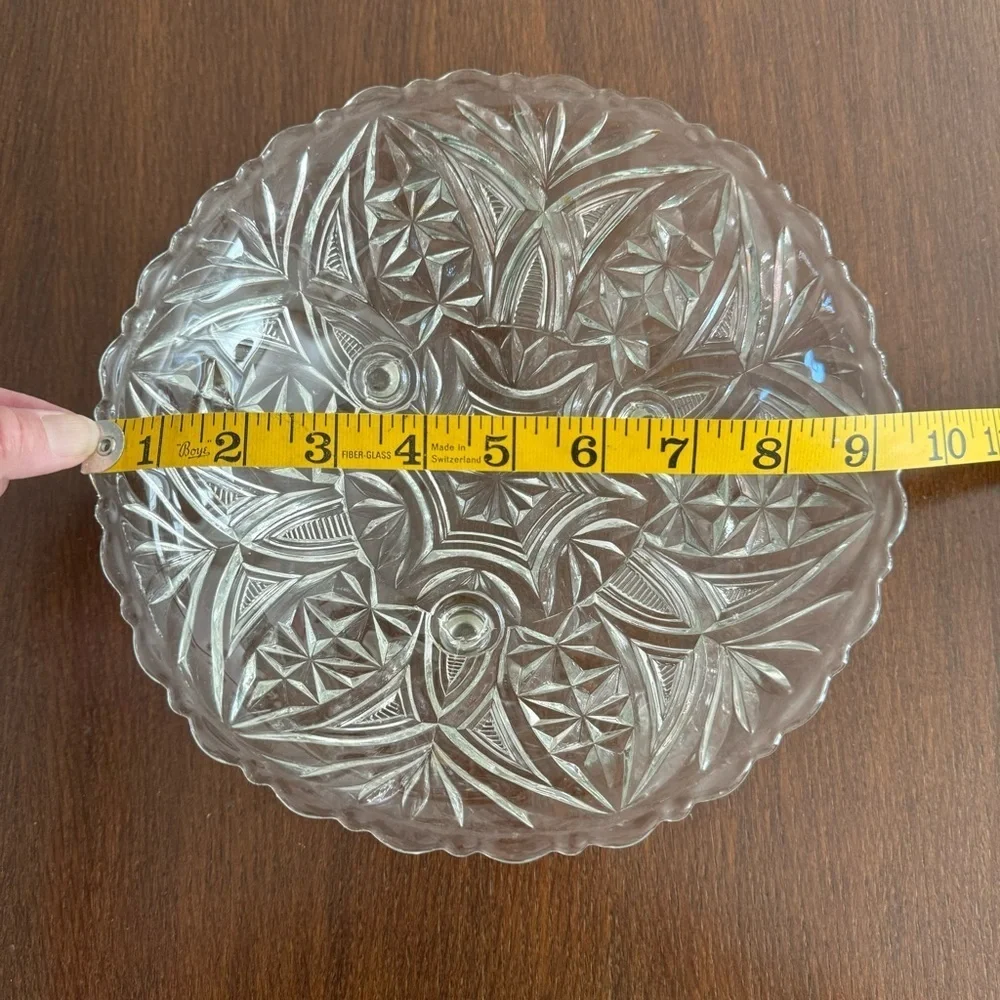 VINTAGE ANCHOR HOCKING 3 FOOTED GLASS BOWL